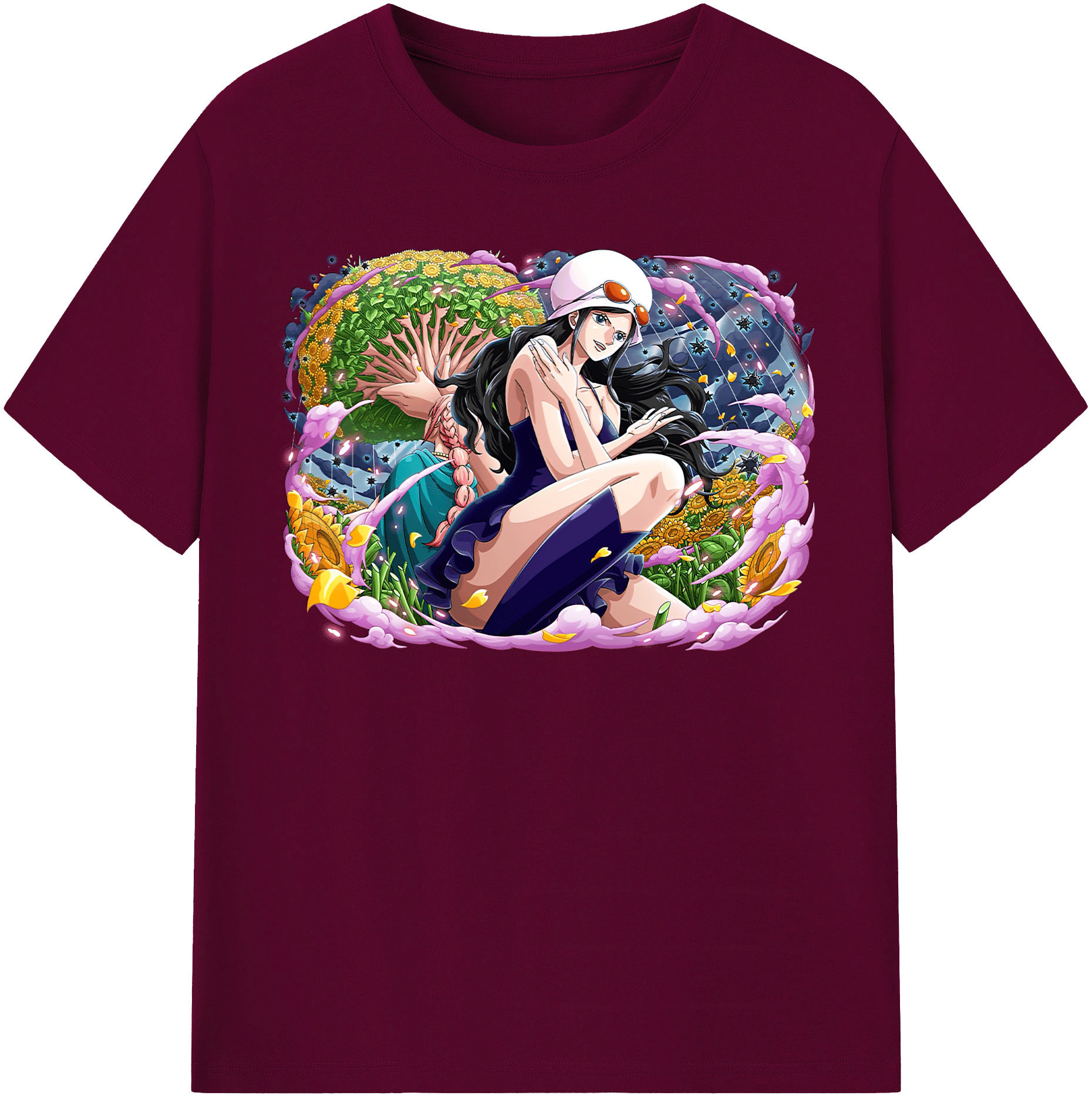 ワンピース ニコ・ロビン ONE PIECE Nico Robin レディースカジュアルプリントTシャツ（綿100％）